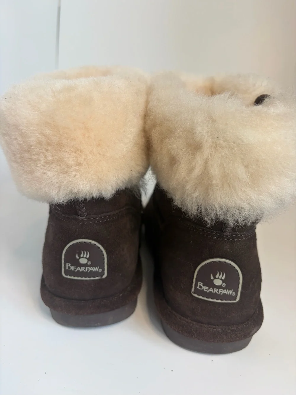 Bearpaw Women’s Brown Suede Shearling Cuff Boots Size 7